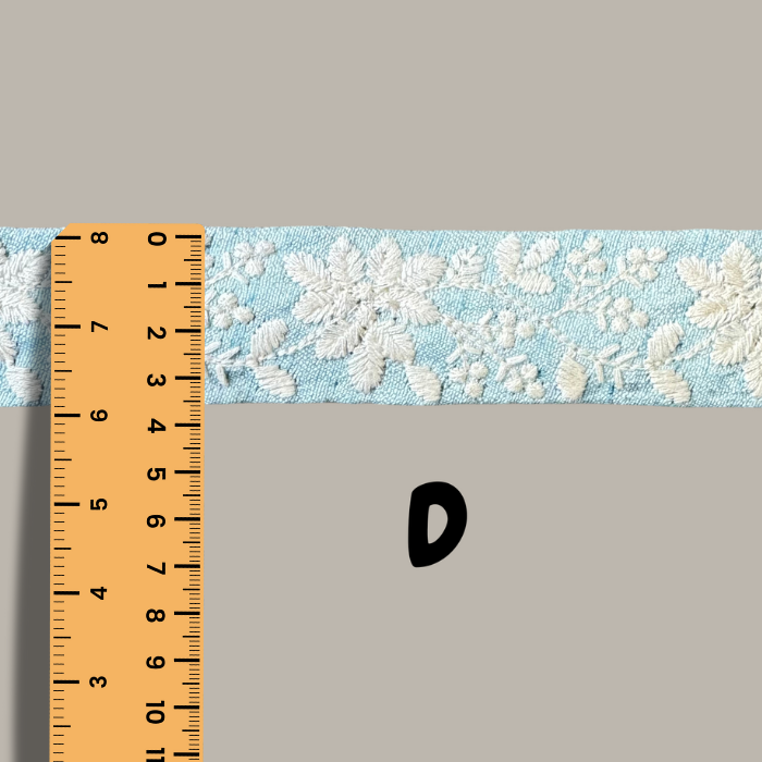 Blue lace and trim with width measurement 3.5 cms approximately
