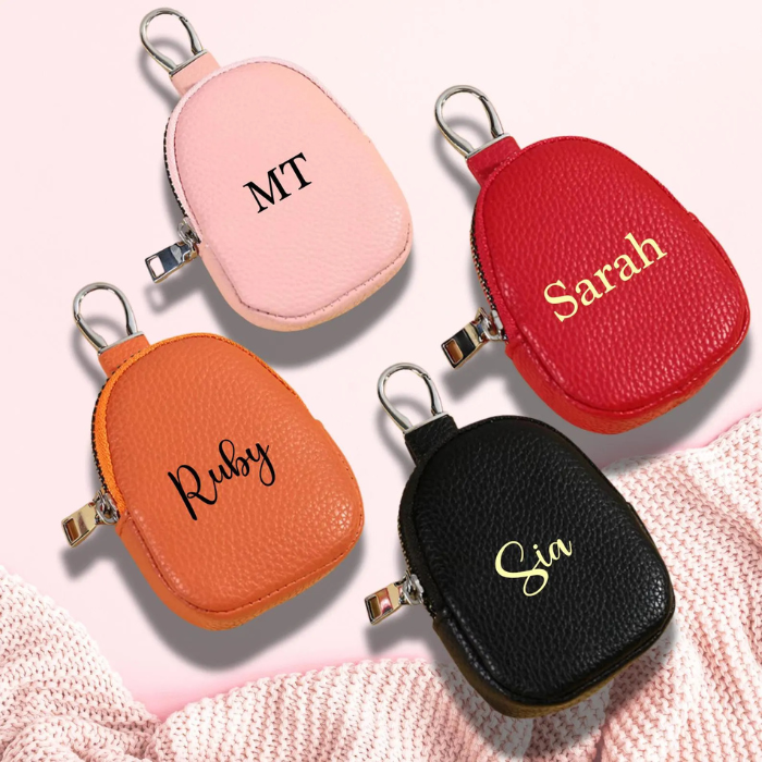 Coin Purse With Keyring in 4 colours Orange, Pink, Maroon and black