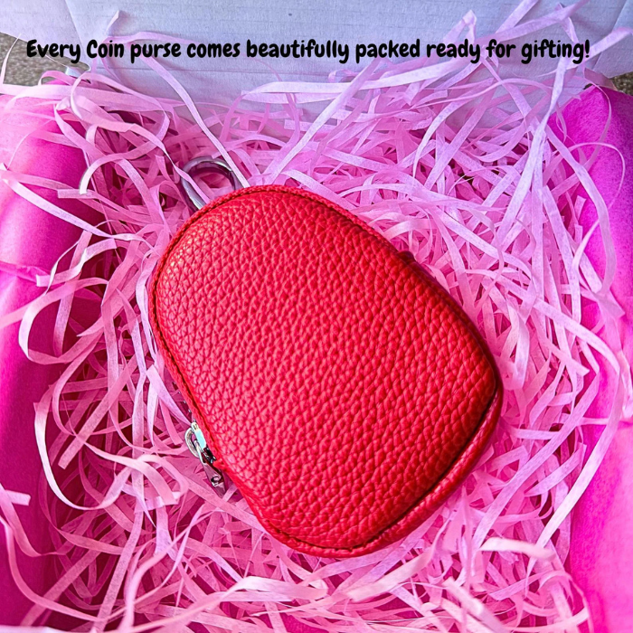 Coin purse with key ring comes beautifully packed ready for gifting.
