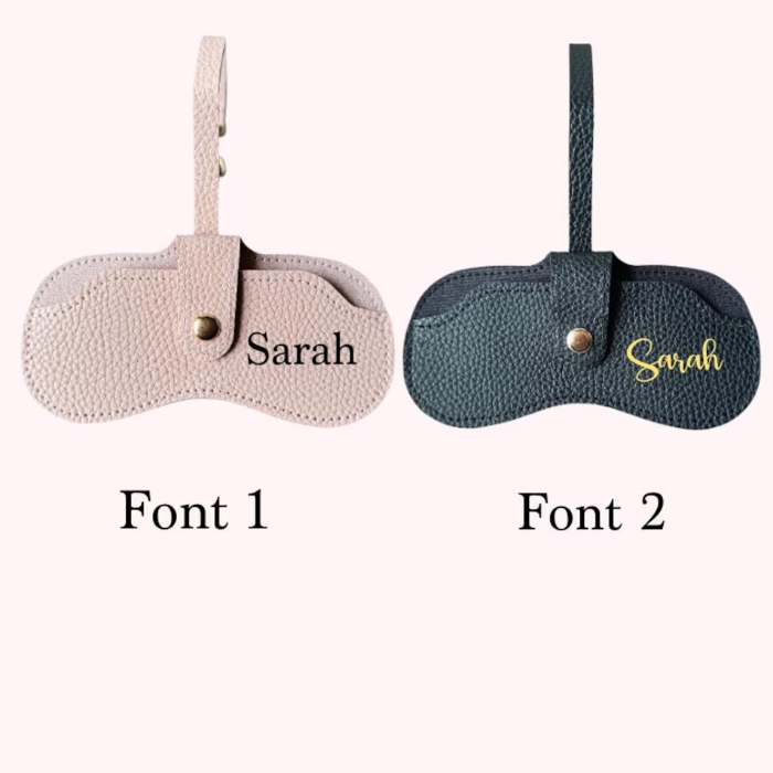 Showing font options to personalised your glasses case for women in your favourite choice of font