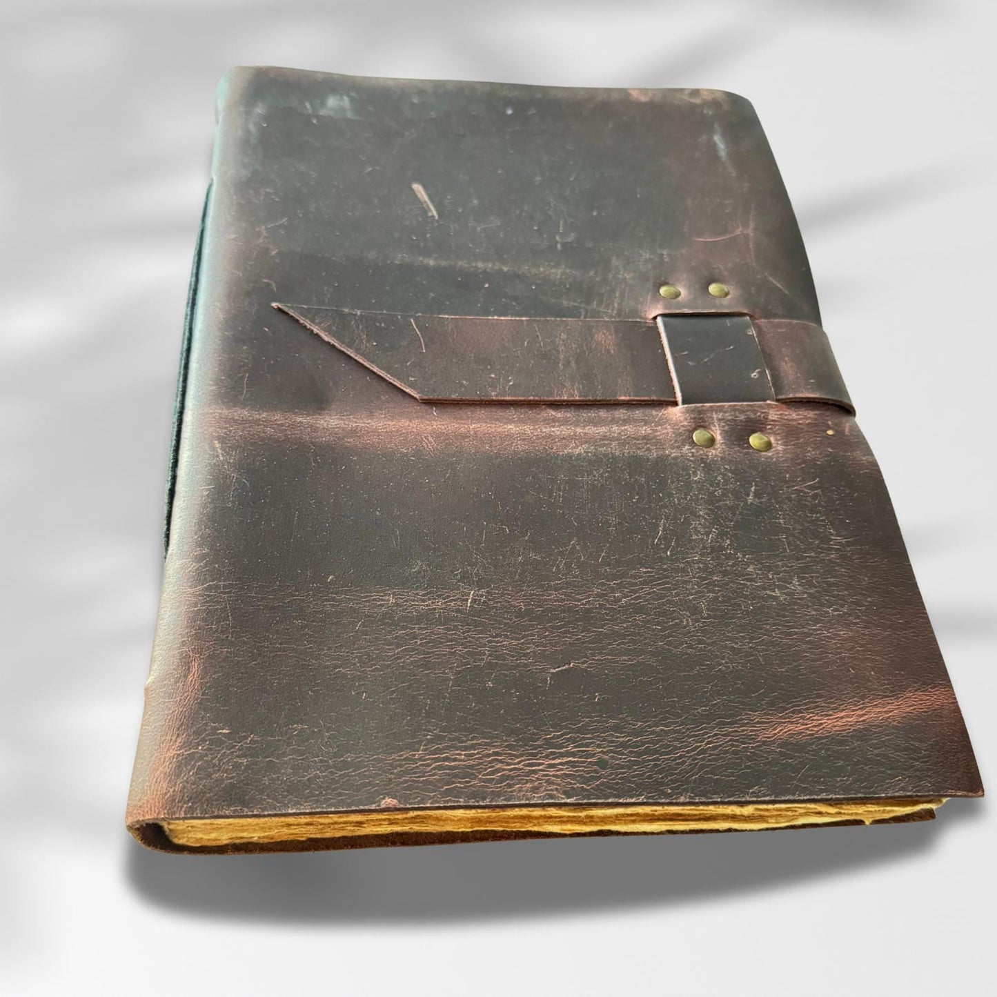 Leather Sketchbook on a plain background