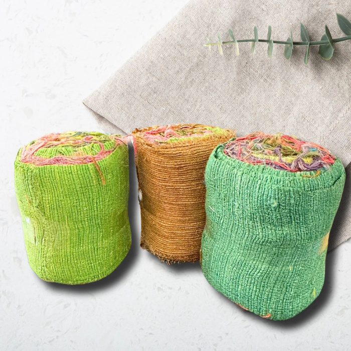 3 rolls of Recycled Silk Noil Ribbon