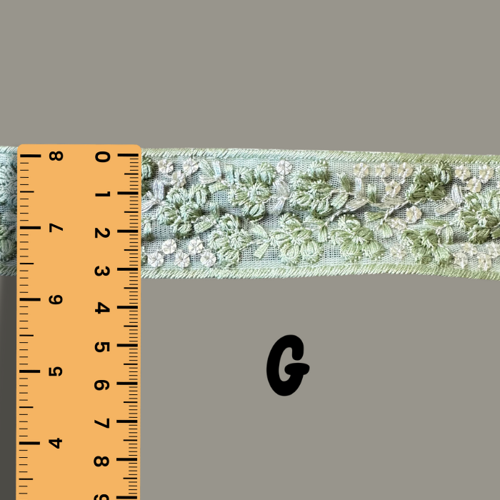 Sea_green_Embroidered_Ribbons with widthe measuremnt 3cms approximately