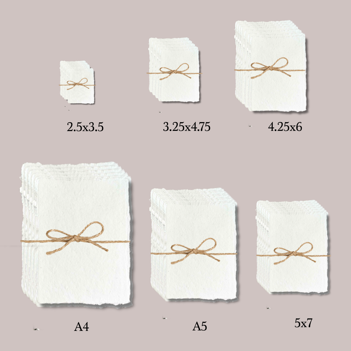 Wedding stationery in 250 gsm handmade paper available in different pack sizes