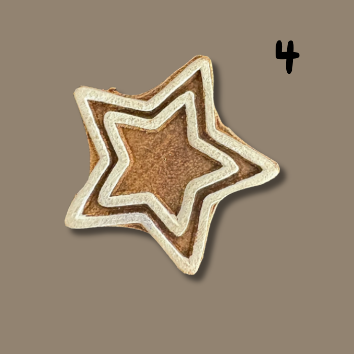 Wood printing block on a beige background