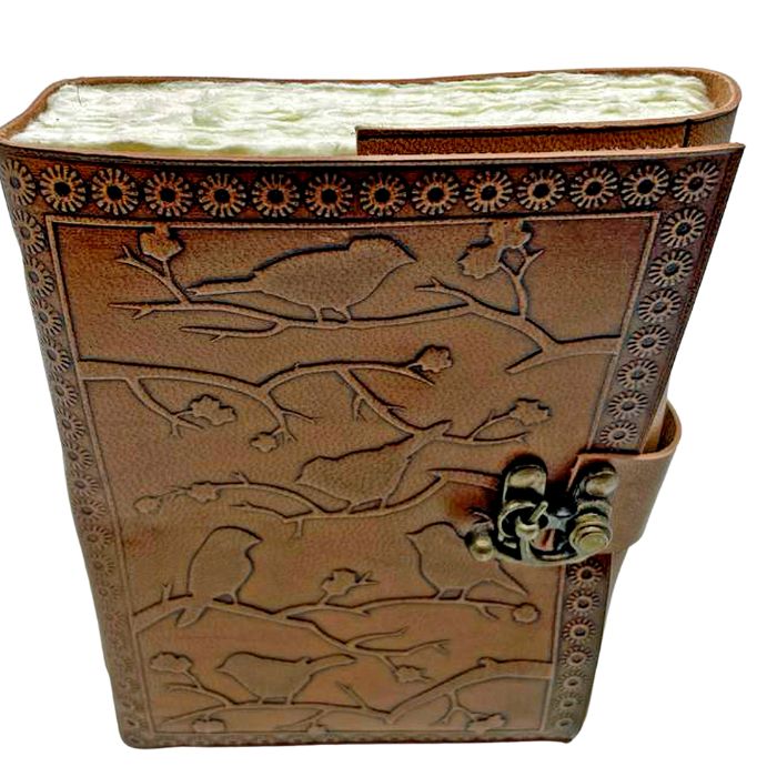 Delilah Leather sketchbook with deckle edge paper.