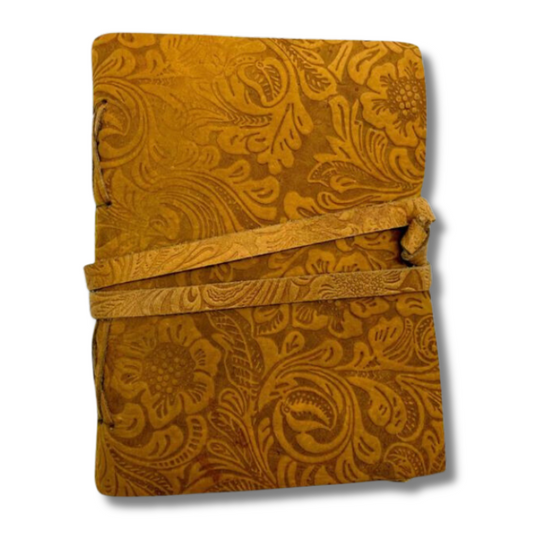 Atlas Floral Leather Sketchbook with leather strap