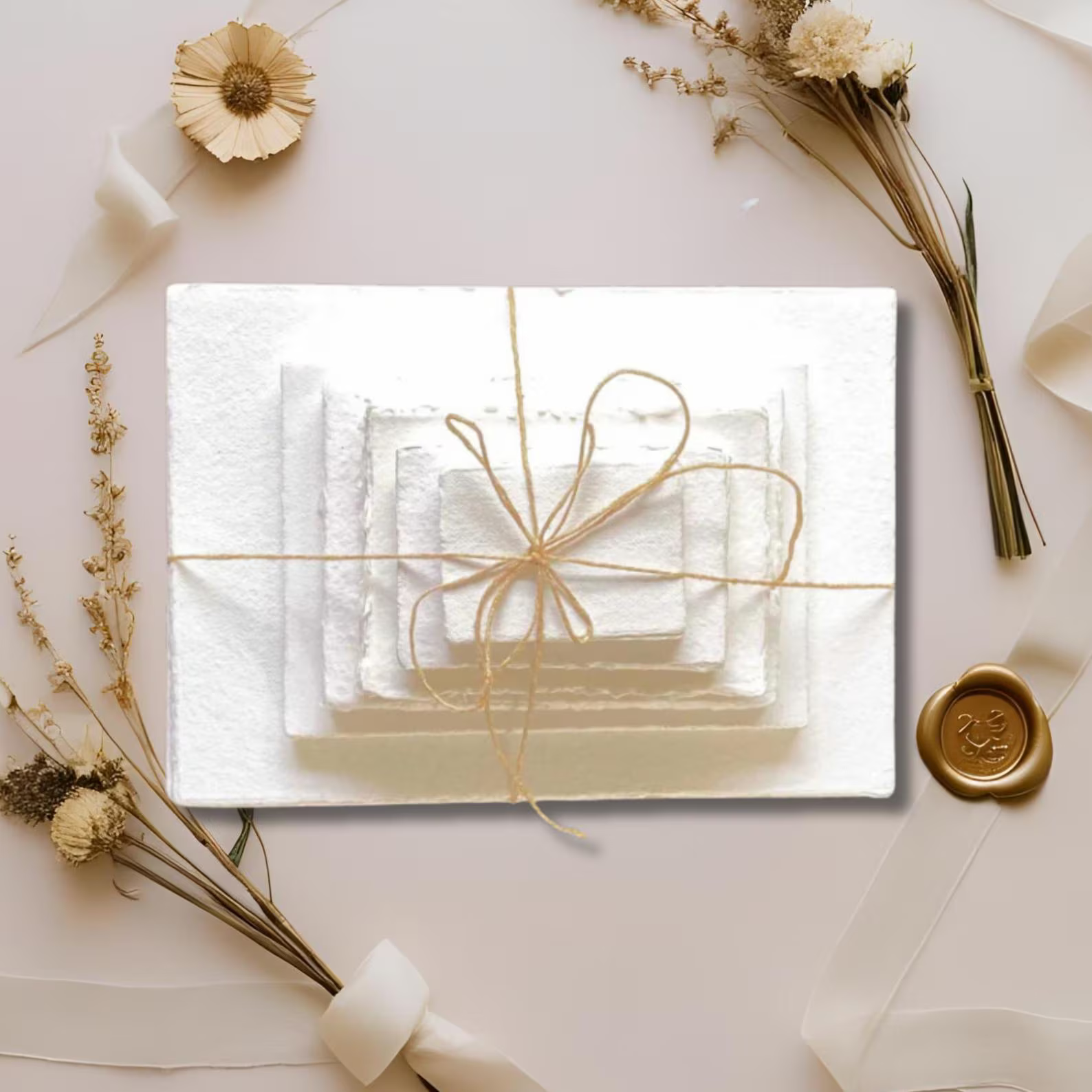 150 gsm white handmade cotton paper sheets with deckle edges