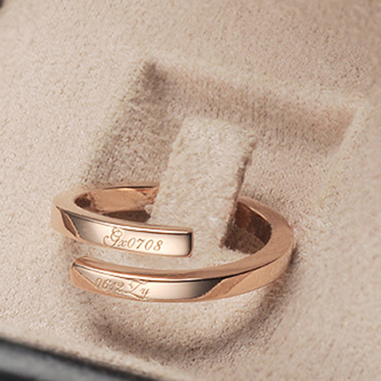 Displaying the Giselle custom ring engraving in rose gold