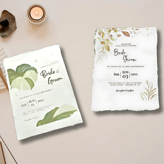 250 GSM Handmade Paper for Wedding Invitations on a beautiful asthetic background
