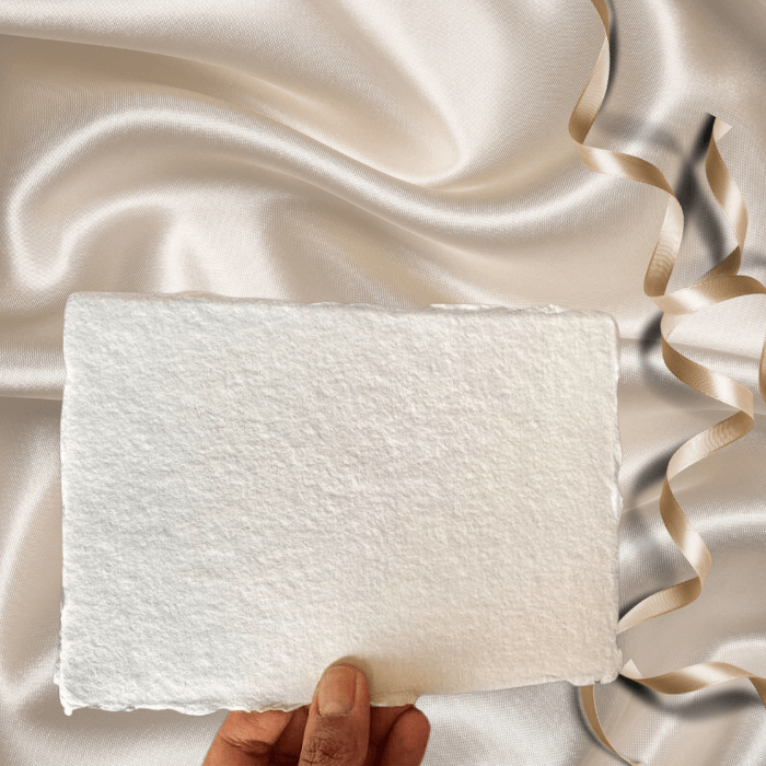 Holding 250 GSM Handmade Cotton Rag Paper  close up