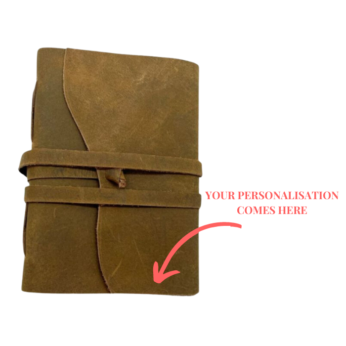 Personalisation details for bound  leather journal