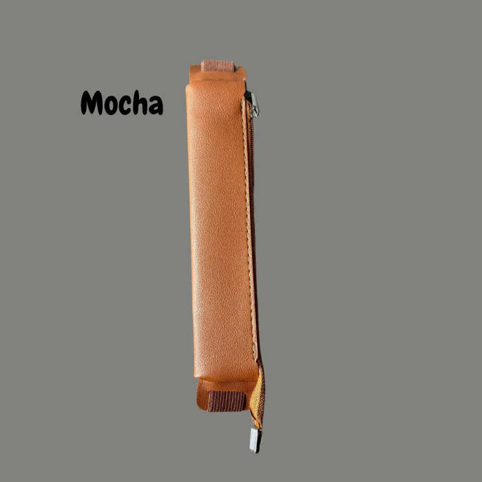 Brown personalized leather pen case