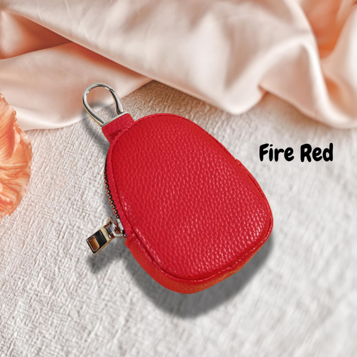 Coin purse leather in Fire red colour