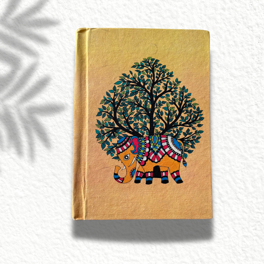 Handmade paper journal on an asthetic white background