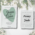 Handmade paper wedding invitations on an asthetic white background in 250 GSM in size 5x7 inches and A5.