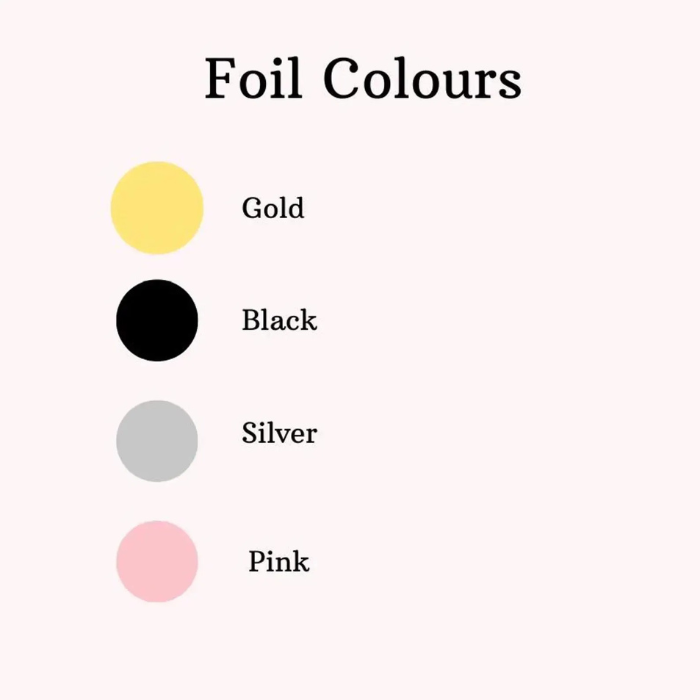 Foil options of Gold, Silver, Black and Pink available to personalsied your love heart bookmark