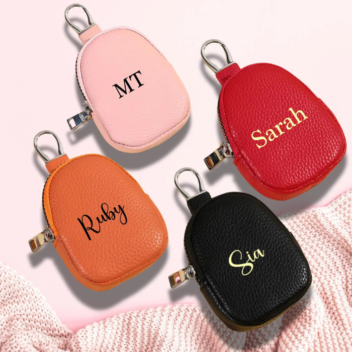 Leather Coin Purse Australia in 4 colours Orange, Pink, Maroon and black