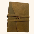  Leather Journal Personalised on a white background with a leather strap to tie the journal