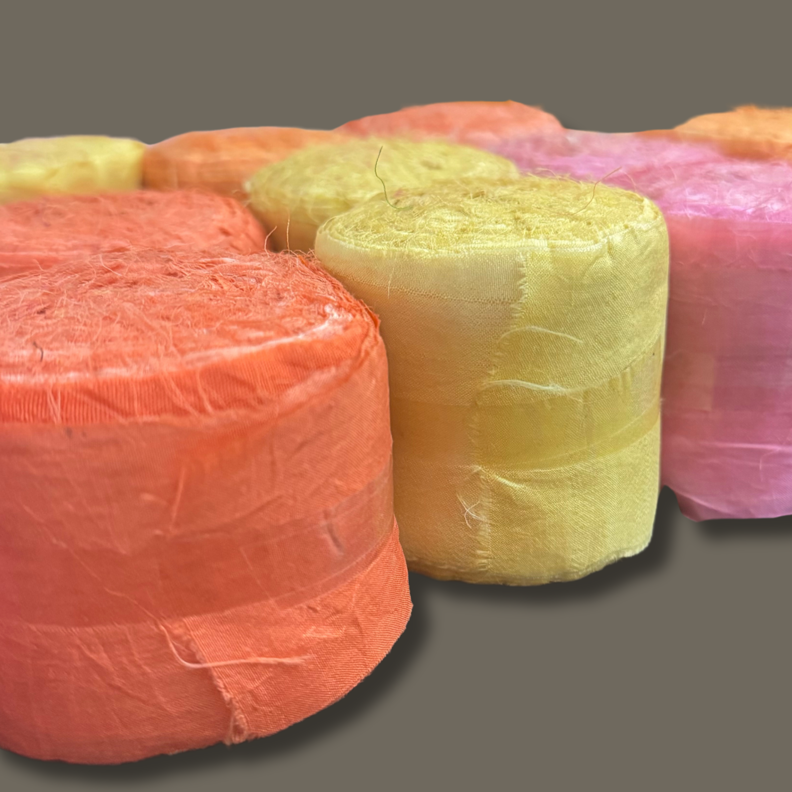 Nuvia silk ribbon roll available in 5 different shades