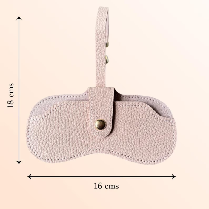 Showing measurement of pink Reading Glasses Case