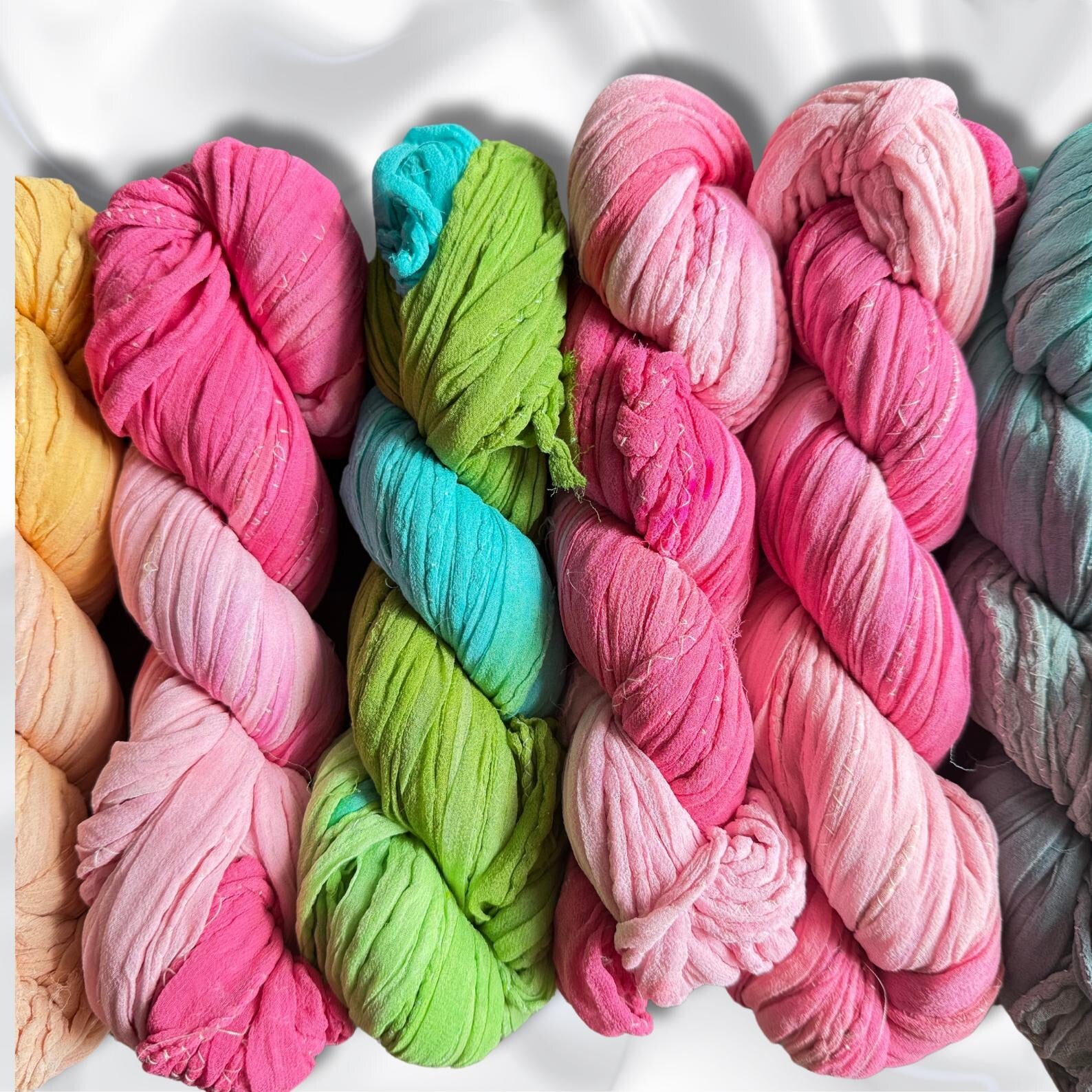 Sari Silk Chiffon Stitched Ribbon on a white background