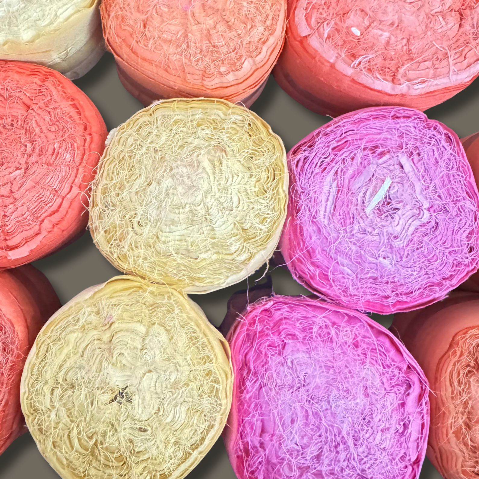 Silk ribbon roll in different colours 