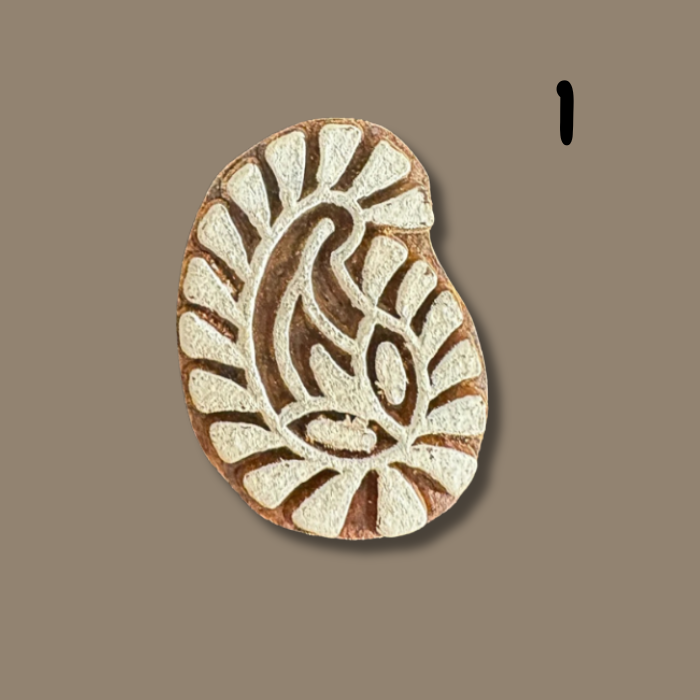 Wooden stamps on a beige background