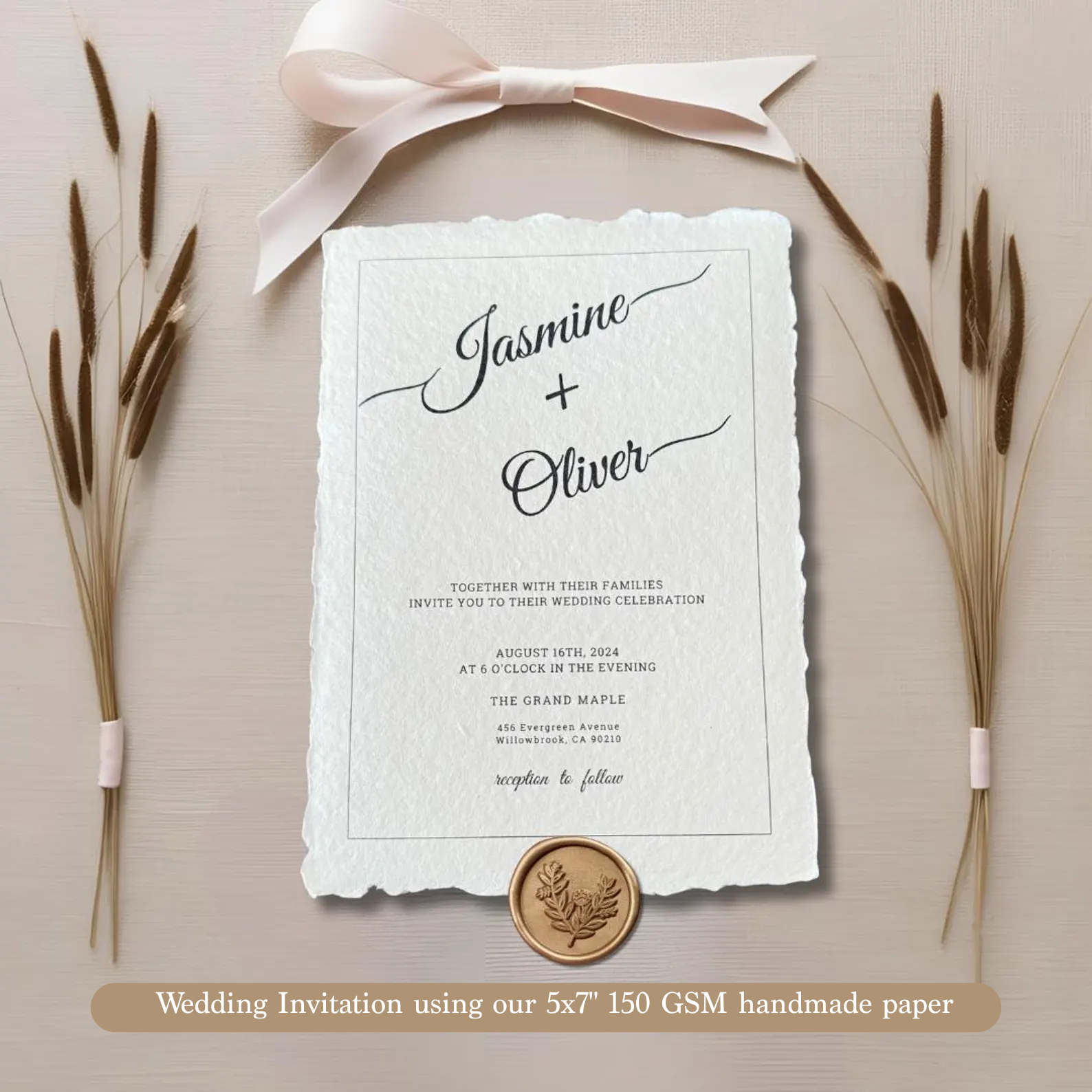 Handmade paper for wedding invitations and RSVP cards