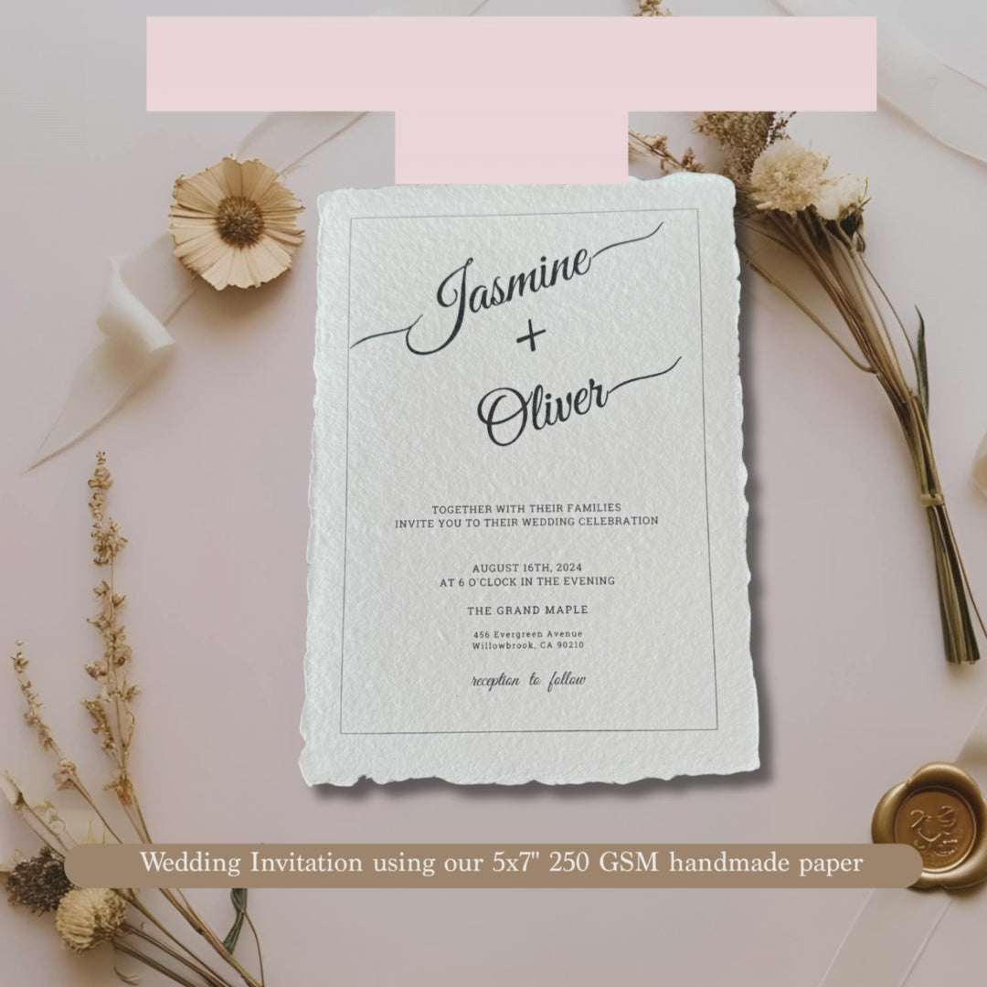 Video showing 250 gsm handmade paper  and being used in wedding stationery and water colour painting