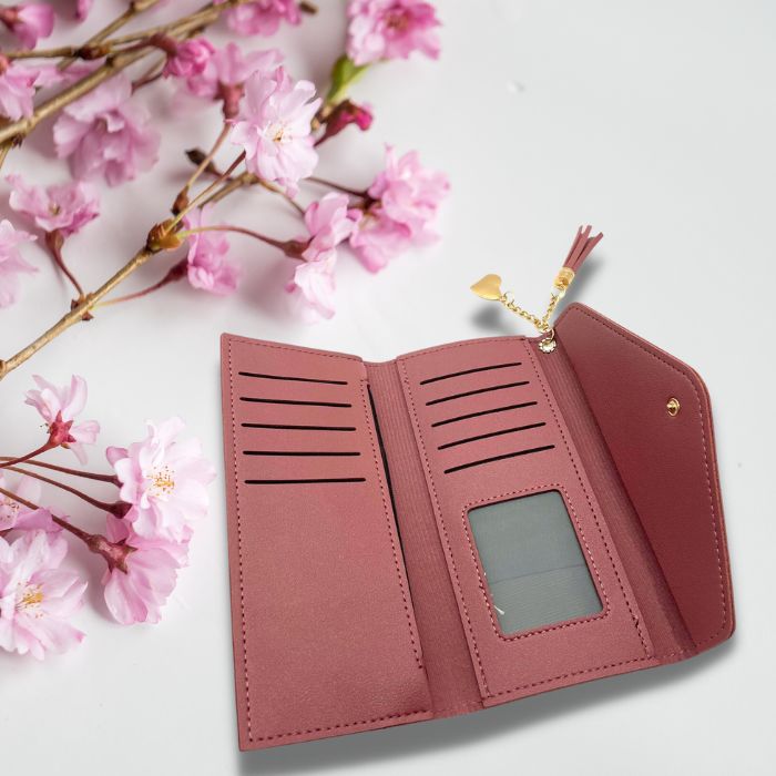 Cherry Blossom Zipper Leather Wallet Women Gift Mothers Day -  in 2023