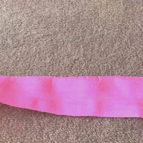 video showing pink sari silk ribbon