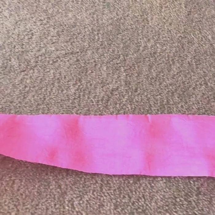 video showing pink sari silk ribbon