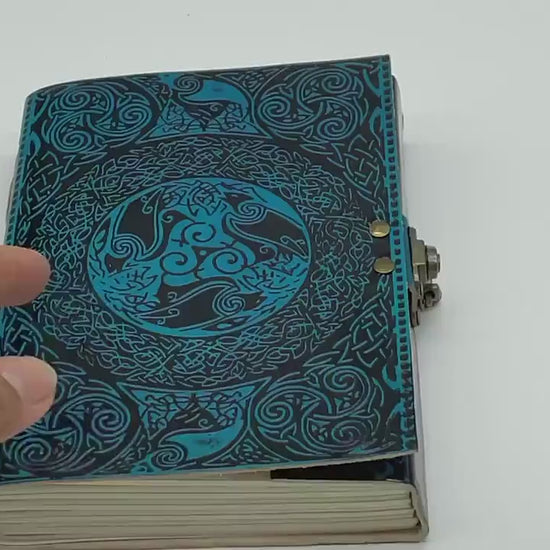 Video showing the Ezra leather journal travel with a brass lock from inside out. 