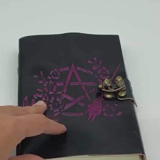 Showing Leather journal handmade from inside out. 
