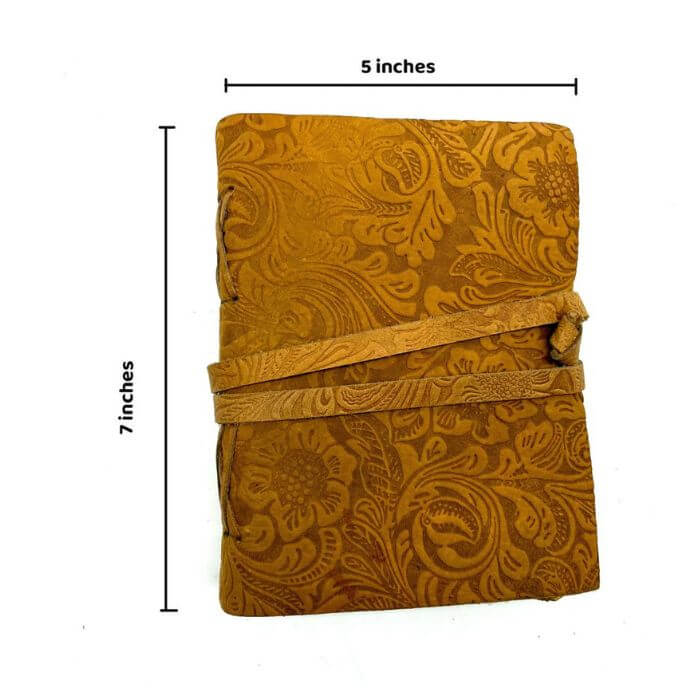 Measurement for Atlas Floral Leather Sketchbook with leather stap