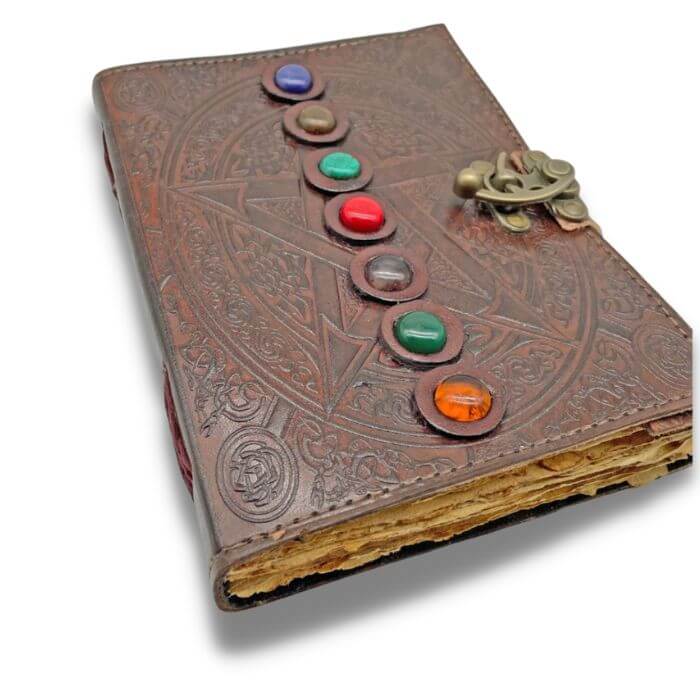 Calla 7 Chakra Stone Leather Notebook for all your journalling needs. 