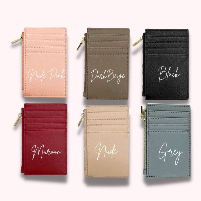 6 Leather card wallet in different colours 