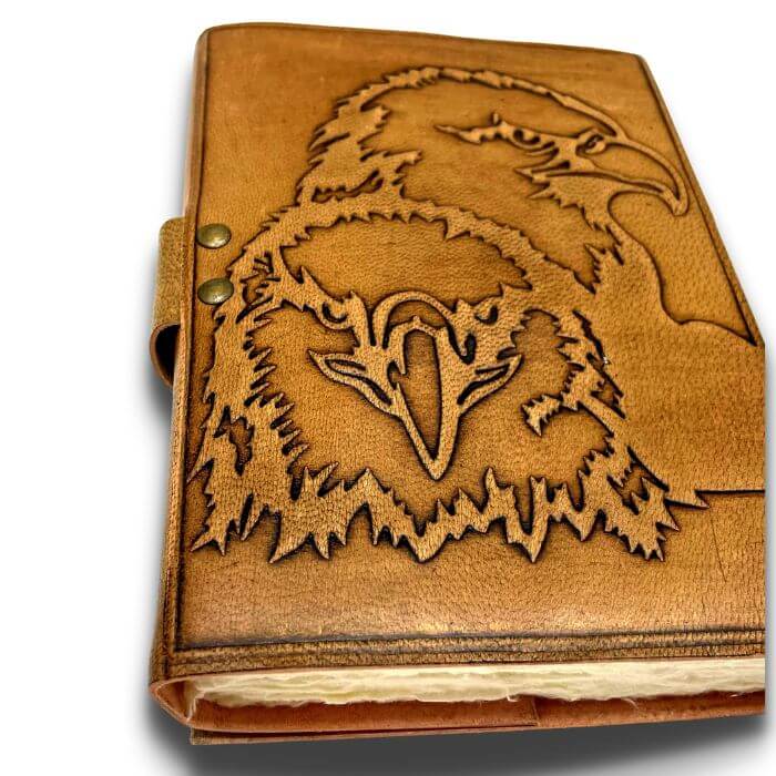 Back of Ava Eagle Leather Journal Personalised