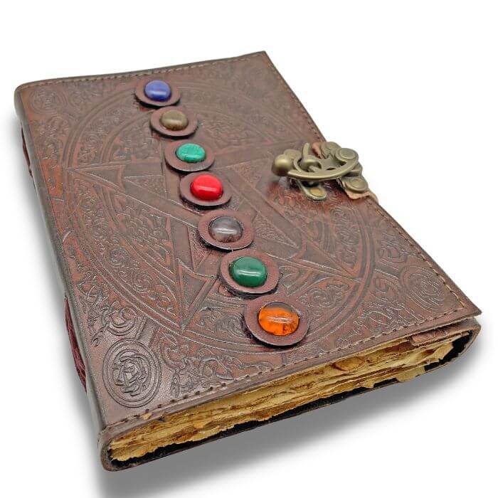 Calla 7 Chakra Stone Leather Sketchbook