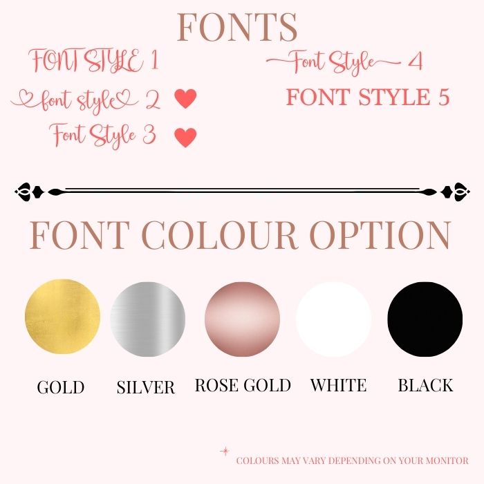 Esme Personalised Keyring foil colour options – gold, silver, rose gold, white and black for custom leather keychain Australia